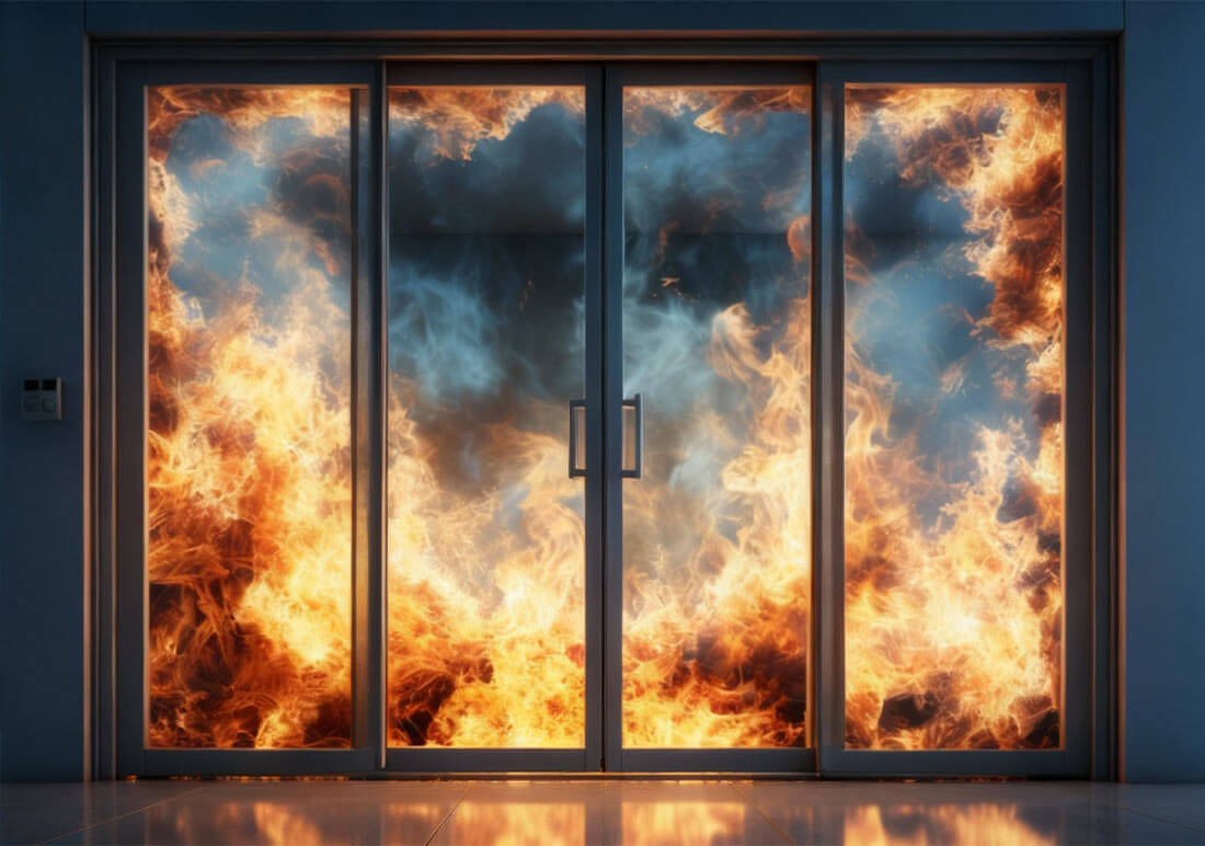 ابواب-المنيوم-مقاومة-للحريق-خزعل مصنع خالد خزعل للصناعات المعدينة زجاج والمنيوم